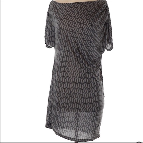 A|X Armani Exchange Gray tunic off shoulder dress Small Petite - Picture 2 of 7